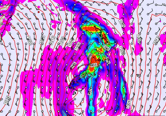 New Zealand forecast chart for Sunday, March 1st, 2026 at 12:00 AM