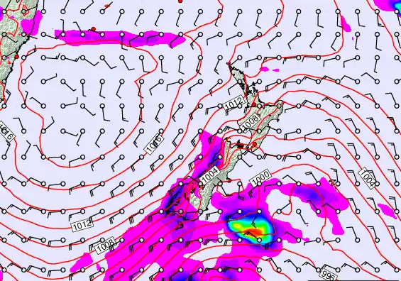 New Zealand forecast chart for Friday, February 20th, 2026 at 12:00 AM