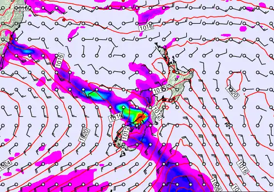 New Zealand forecast chart for Thursday, February 26th, 2026 at 12:00 AM