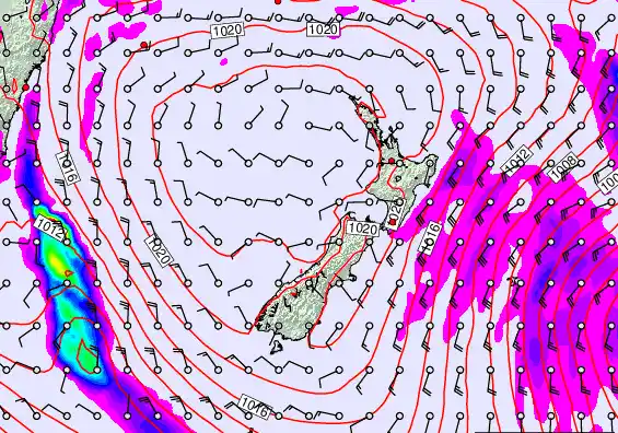 New Zealand forecast chart for Tuesday, March 3rd, 2026 at 12:00 AM