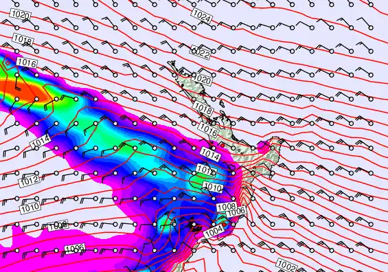 North Island forecast chart for Wednesday, September 17th, 2025 at 6:00 PM