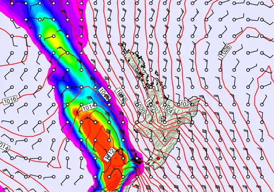 North Island forecast chart for Sunday, September 21st, 2025 at 6:00 AM