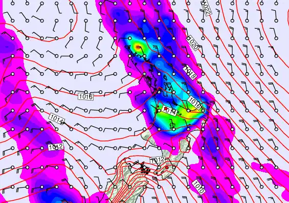 North Island forecast chart for Tuesday, September 23rd, 2025 at 12:00 AM