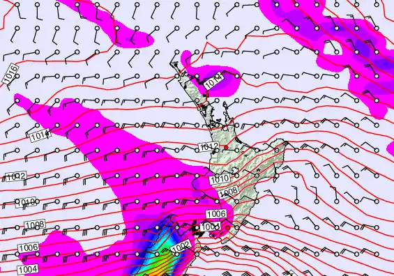 North Island forecast chart for Wednesday, September 24th, 2025 at 6:00 AM