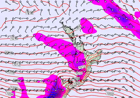 North Island forecast chart for Wednesday, September 24th, 2025 at 12:00 PM