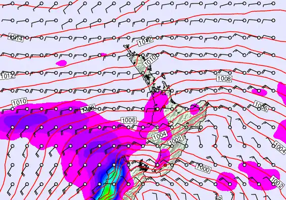 North Island forecast chart for Friday, December 19th, 2025 at 6:00 AM