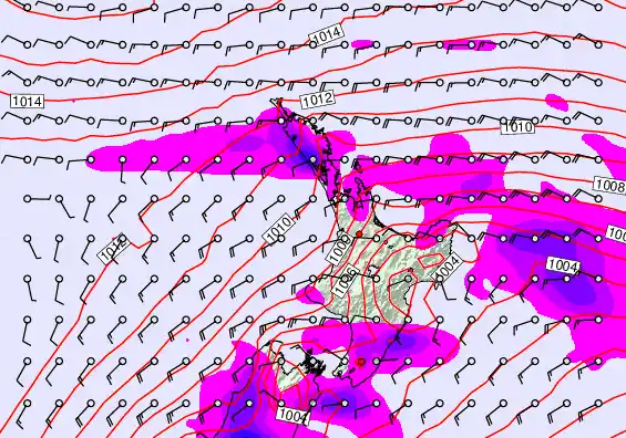 North Island forecast chart for Saturday, December 20th, 2025 at 12:00 AM