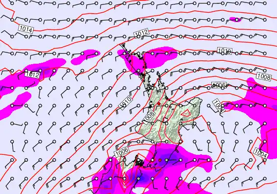 North Island forecast chart for Saturday, December 20th, 2025 at 6:00 AM