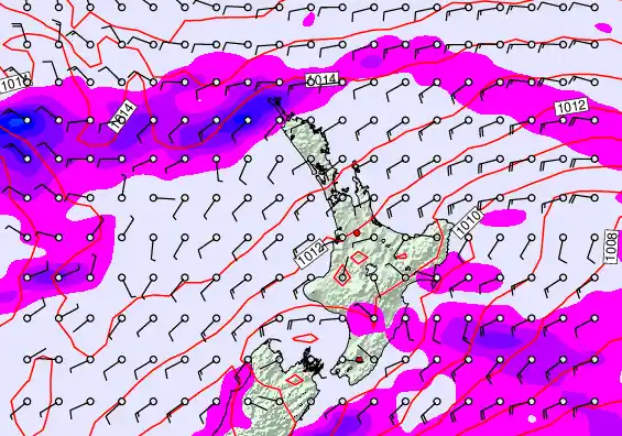 North Island forecast chart for Saturday, December 20th, 2025 at 6:00 PM