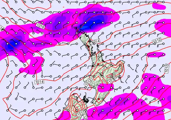 North Island forecast chart for Sunday, December 21st, 2025 at 12:00 AM