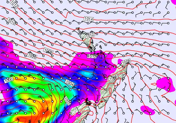 North Island forecast chart for Monday, December 22nd, 2025 at 6:00 AM