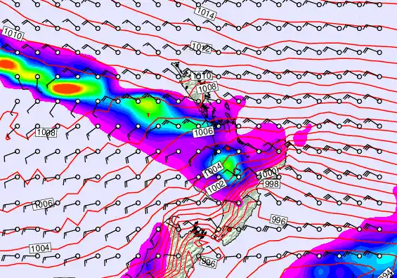 North Island forecast chart for Tuesday, December 23rd, 2025 at 12:00 AM