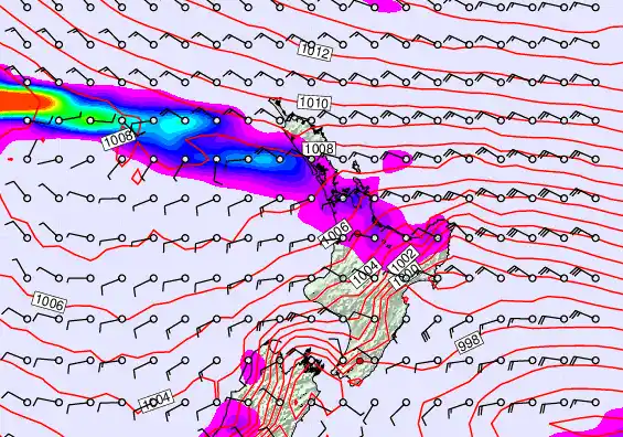 North Island forecast chart for Tuesday, December 23rd, 2025 at 6:00 AM