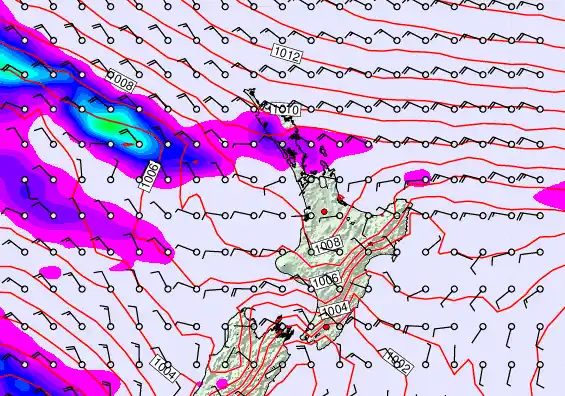 North Island forecast chart for Tuesday, December 23rd, 2025 at 6:00 PM