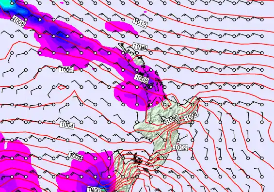 North Island forecast chart for Wednesday, December 24th, 2025 at 6:00 AM