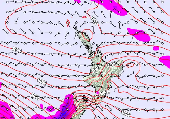North Island forecast chart for Friday, December 26th, 2025 at 6:00 AM