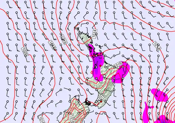 North Island forecast chart for Wednesday, February 4th, 2026 at 6:00 AM