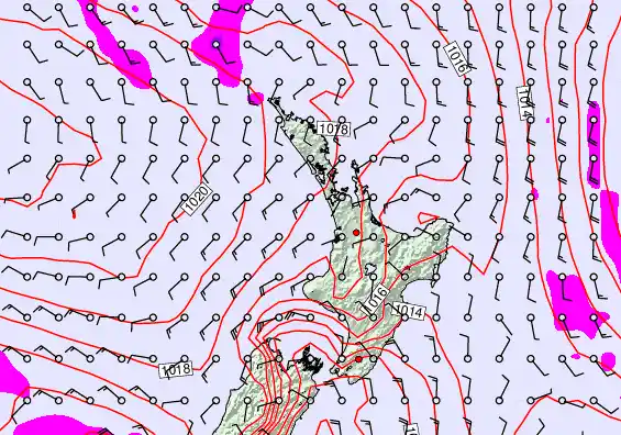 North Island forecast chart for Thursday, February 5th, 2026 at 6:00 PM