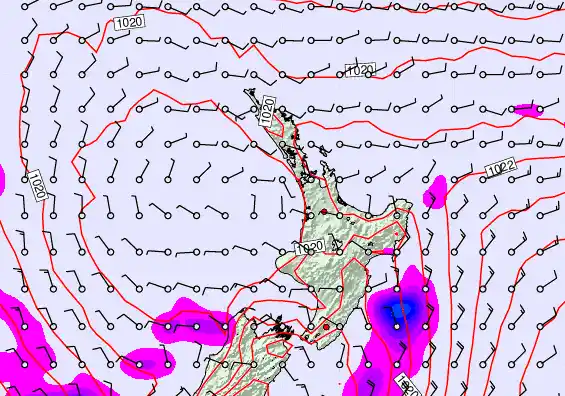 North Island forecast chart for Tuesday, February 10th, 2026 at 12:00 AM