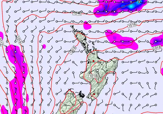 North Island forecast chart for Wednesday, February 11th, 2026 at 6:00 PM