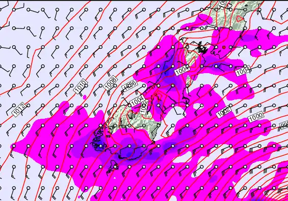 South Island forecast chart for Saturday, December 20th, 2025 at 12:00 AM