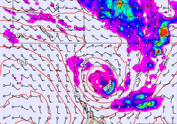 New Zealand to Fiji forecast chart for Wednesday, December 10th, 2025 at 6:00 AM