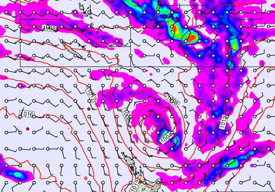 New Zealand to Fiji forecast chart for Wednesday, December 10th, 2025 at 6:00 PM