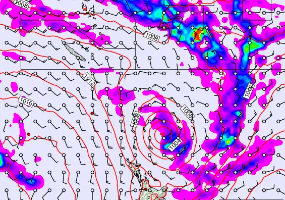 New Zealand to Fiji forecast chart for Thursday, December 11th, 2025 at 12:00 AM