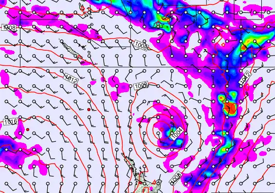 New Zealand to Fiji forecast chart for Thursday, December 11th, 2025 at 6:00 AM