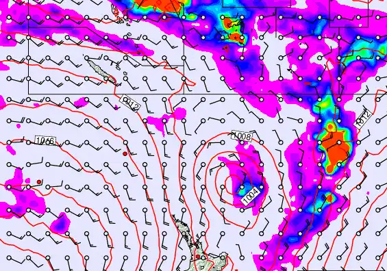 New Zealand to Fiji forecast chart for Thursday, December 11th, 2025 at 12:00 PM