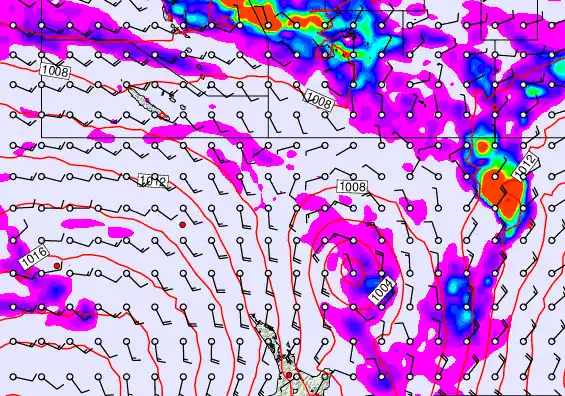 New Zealand to Fiji forecast chart for Thursday, December 11th, 2025 at 6:00 PM