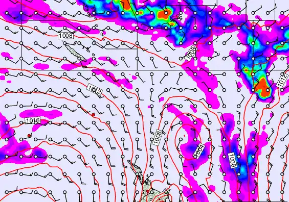New Zealand to Fiji forecast chart for Friday, December 12th, 2025 at 12:00 AM