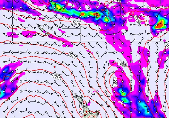 New Zealand to Fiji forecast chart for Friday, December 12th, 2025 at 12:00 PM