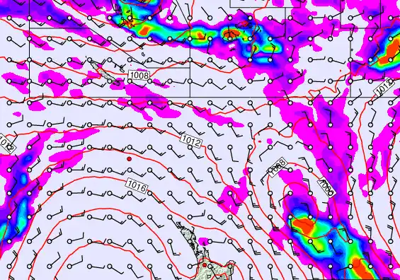 New Zealand to Fiji forecast chart for Friday, December 12th, 2025 at 6:00 PM