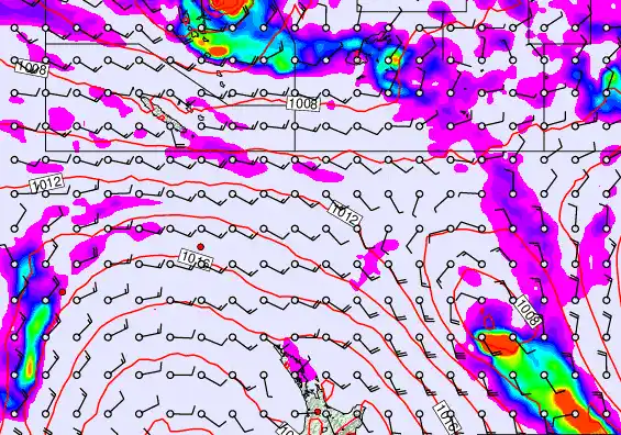 New Zealand to Fiji forecast chart for Saturday, December 13th, 2025 at 12:00 AM