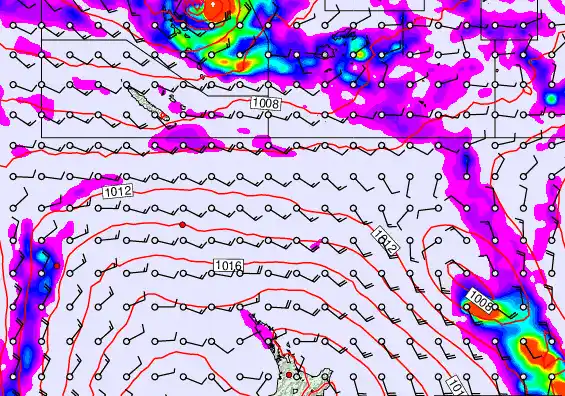 New Zealand to Fiji forecast chart for Saturday, December 13th, 2025 at 6:00 AM