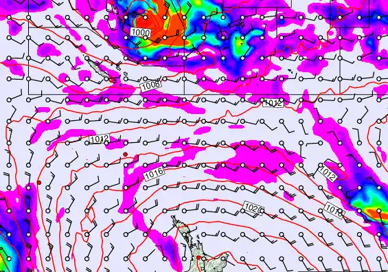 New Zealand to Fiji forecast chart for Saturday, December 13th, 2025 at 6:00 PM