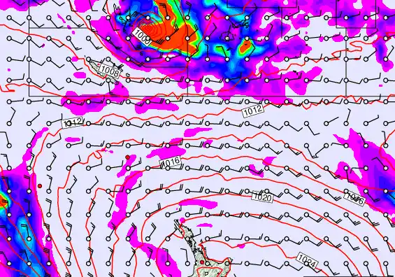 New Zealand to Fiji forecast chart for Sunday, December 14th, 2025 at 12:00 AM