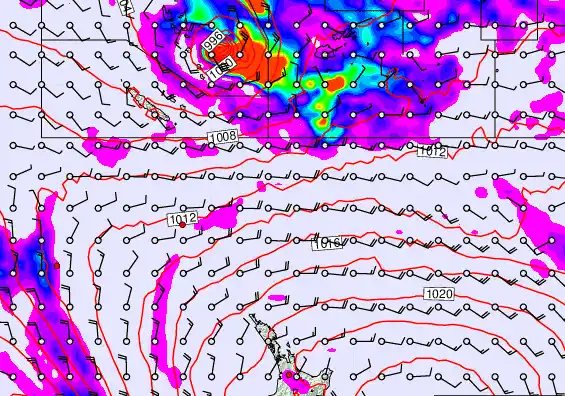 New Zealand to Fiji forecast chart for Sunday, December 14th, 2025 at 6:00 AM