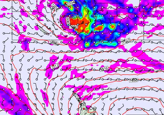New Zealand to Fiji forecast chart for Sunday, December 14th, 2025 at 6:00 PM