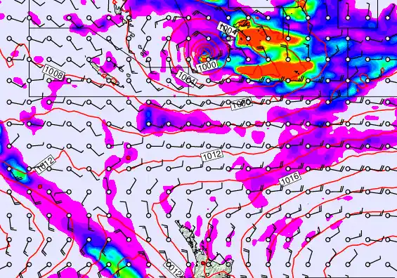 New Zealand to Fiji forecast chart for Monday, December 15th, 2025 at 6:00 PM