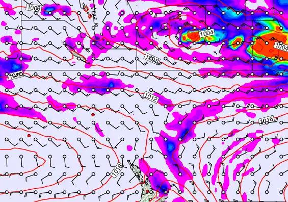 New Zealand to Fiji forecast chart for Tuesday, December 16th, 2025 at 6:00 PM