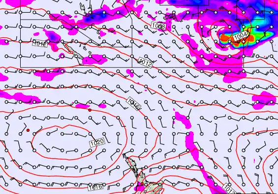 New Zealand to Fiji forecast chart for Thursday, December 18th, 2025 at 12:00 AM