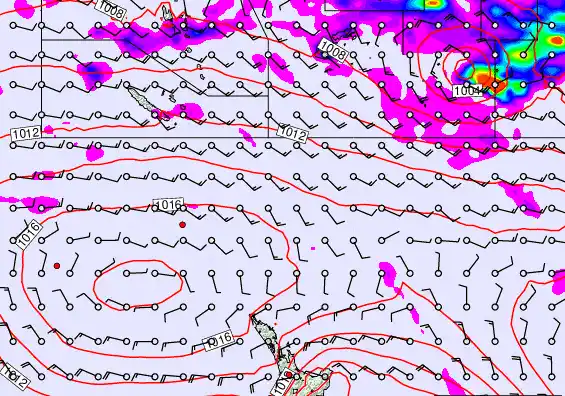 New Zealand to Fiji forecast chart for Thursday, December 18th, 2025 at 6:00 AM