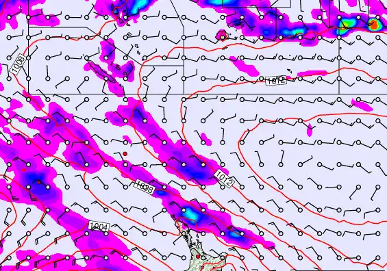 New Zealand to Fiji forecast chart for Thursday, December 25th, 2025 at 6:00 AM