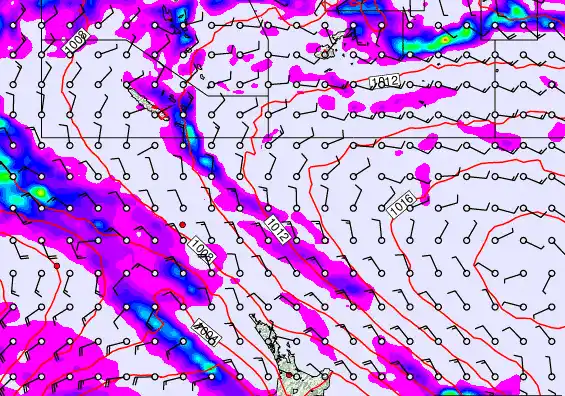 New Zealand to Fiji forecast chart for Thursday, December 25th, 2025 at 6:00 PM