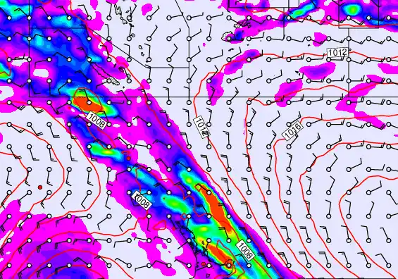 New Zealand to Fiji forecast chart for Saturday, December 27th, 2025 at 12:00 AM