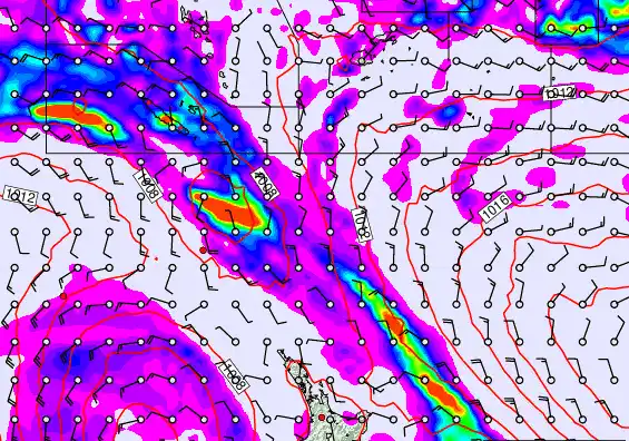 New Zealand to Fiji forecast chart for Saturday, December 27th, 2025 at 6:00 PM