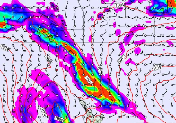 New Zealand to Fiji forecast chart for Sunday, December 28th, 2025 at 6:00 AM