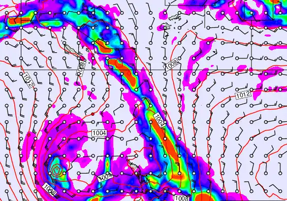 New Zealand to Fiji forecast chart for Monday, December 29th, 2025 at 12:00 AM